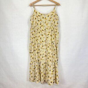 DRA Anthropologie Sleeveless Dress Midi Floral Cottage Beachy Dainty Prairie M